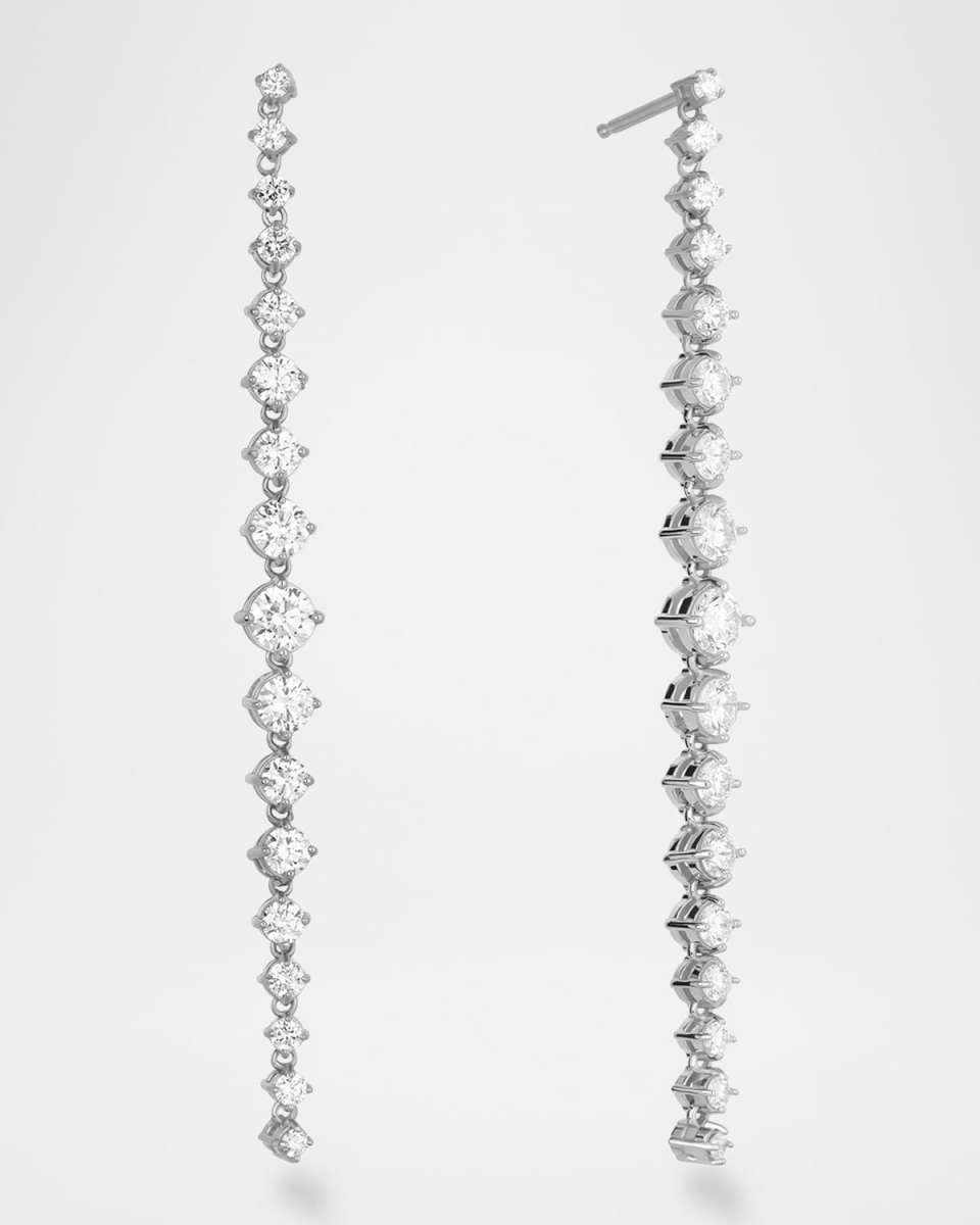 14K Gold Linear Moveable Diamond Earrings